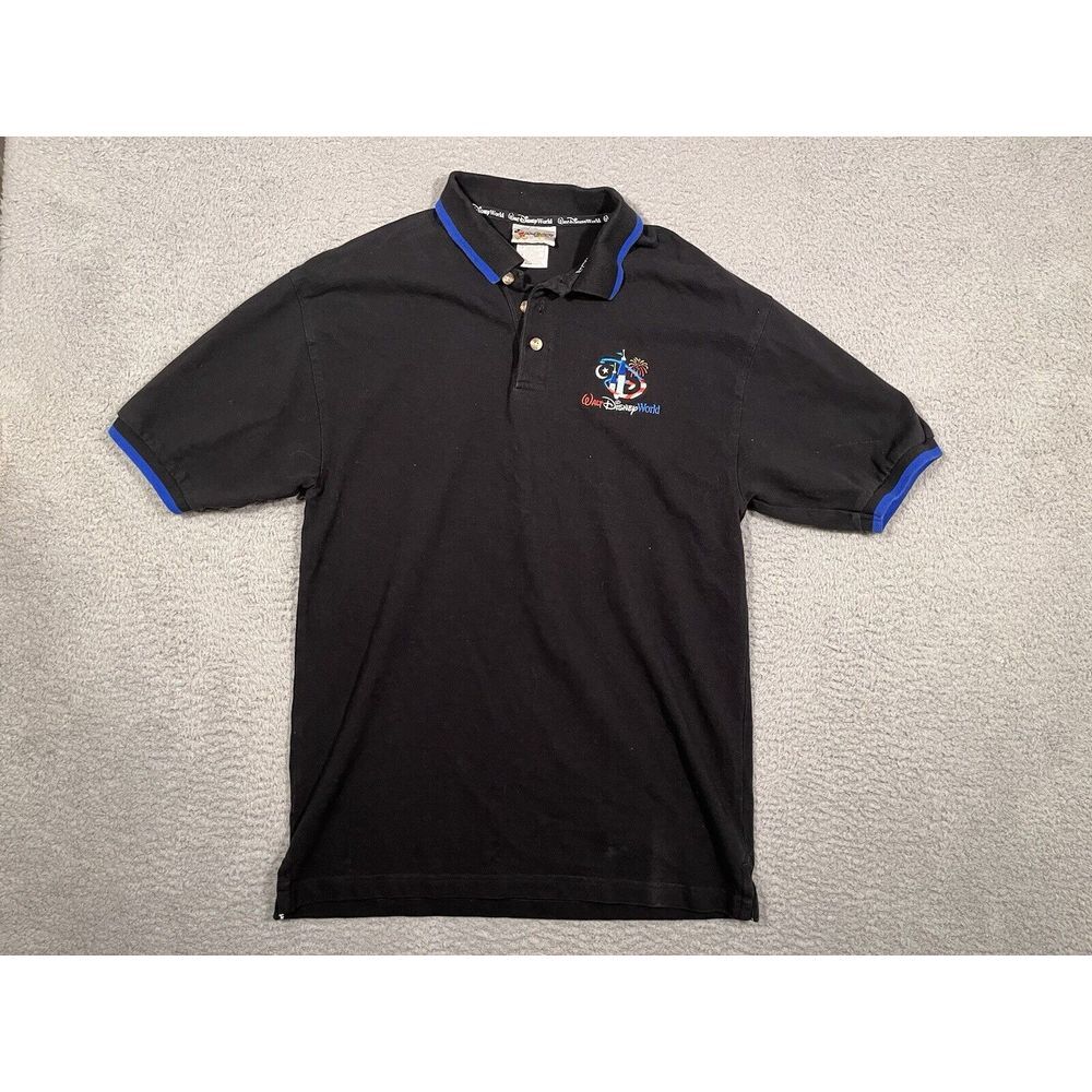Walt Disney World Men's Polo Red White Blue‎ Small S Collared embroidered